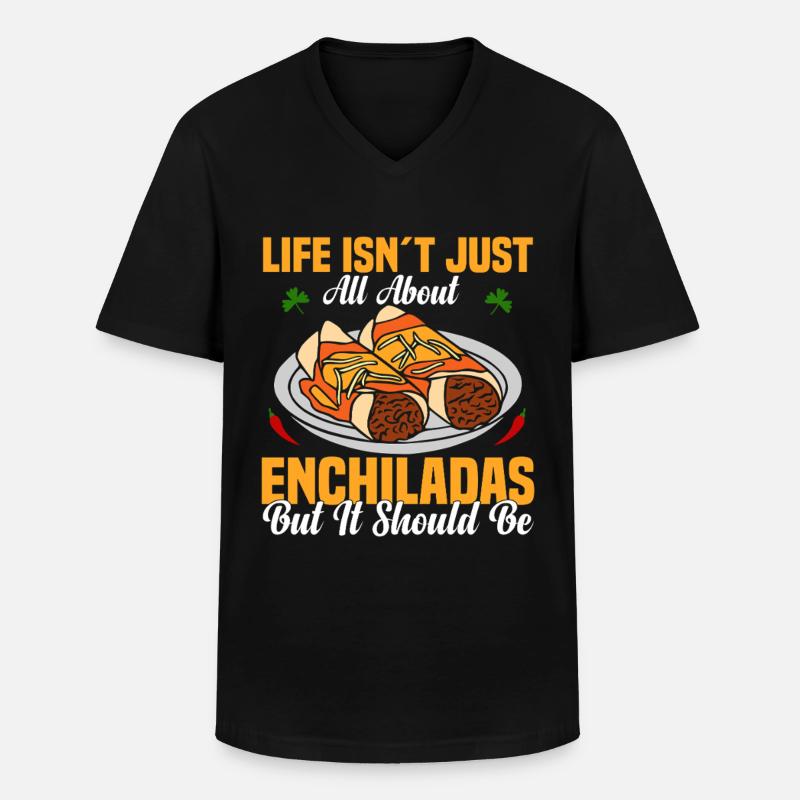 Enchilada-Essen Mexikanisches Feinschmecker-Enchilada-Kostüm - Männer-T-Shirt mit V-Ausschnitt - Schwarz