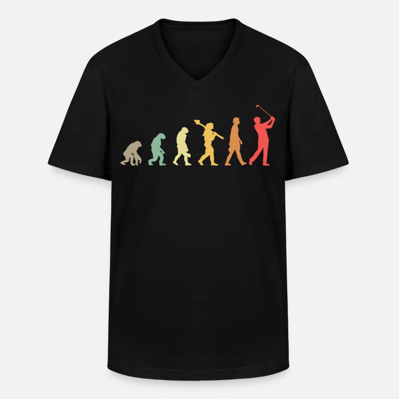 Golf Golfer Golf Course Golfer Evolution - Men's V-Neck T-Shirt - black