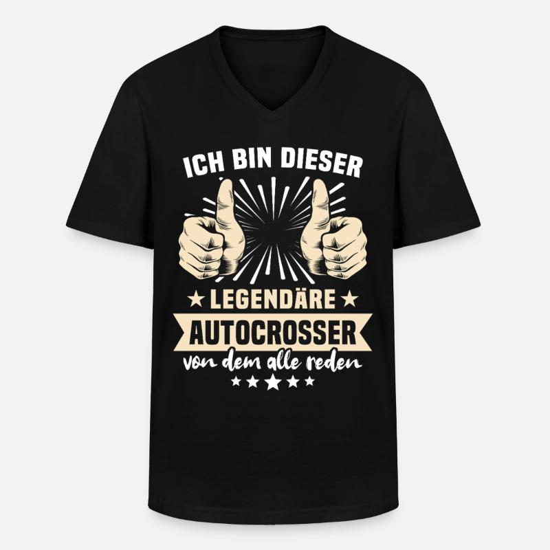 Autocrosser Sprüche - Männer-T-Shirt mit V-Ausschnitt - Schwarz