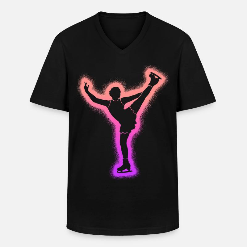 Eiskunstläuferin Eislaufen Mädchen Eiskunstlauf - Männer-T-Shirt mit V-Ausschnitt - Schwarz