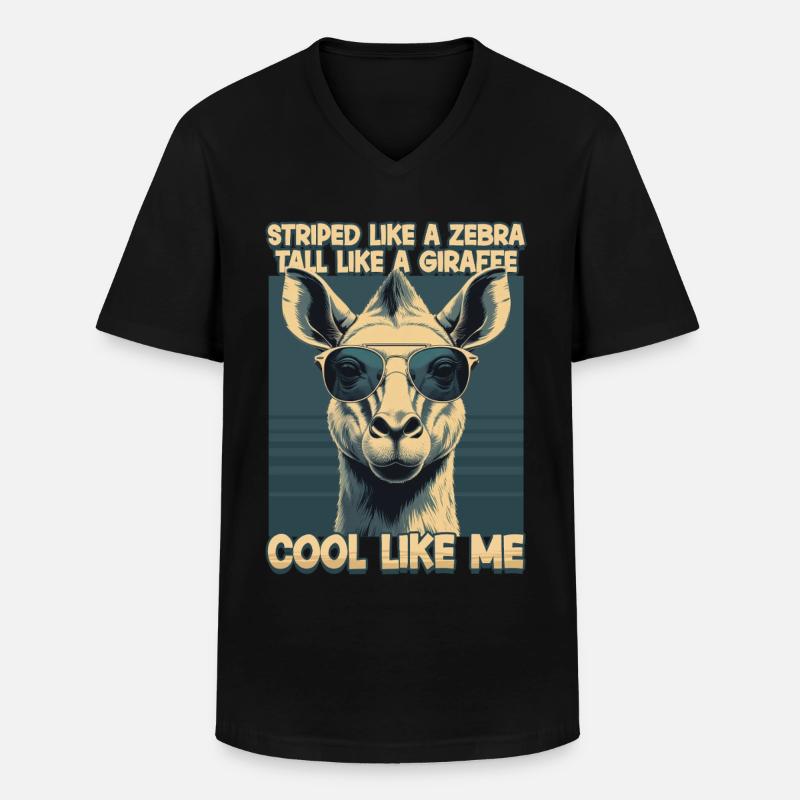 Okapi Tier - Männer-T-Shirt mit V-Ausschnitt - Schwarz