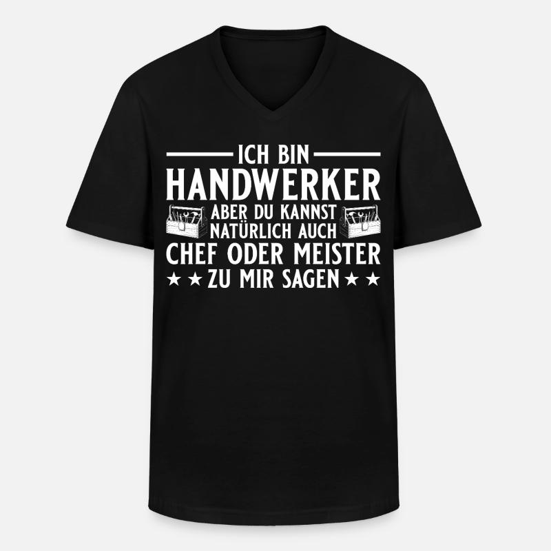 Chef oder Meister - Handwerker Geschenk - Men's V-Neck T-Shirt - black