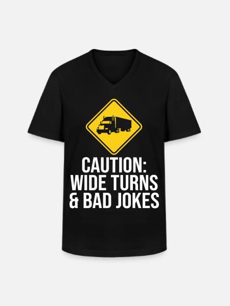 Vejskilt Sjov lastbilchauffør Lastbilchauffør - Klassisk herre T-shirt med V-udskæring - sort