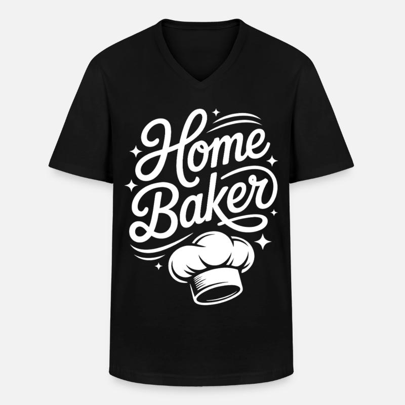 Home Baker – Küchenchef Design - Männer-T-Shirt mit V-Ausschnitt - Schwarz