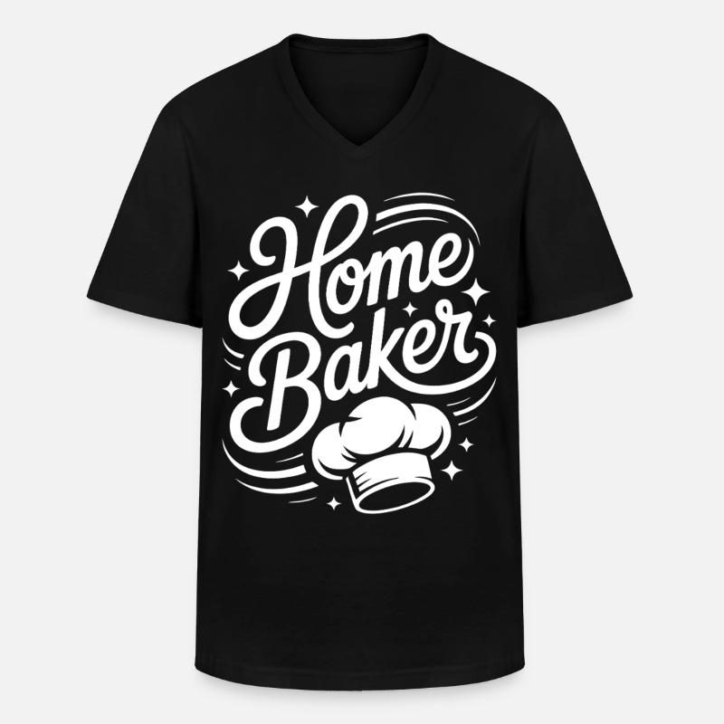 Home Baker Motiv — Küchenchef Script - Männer-T-Shirt mit V-Ausschnitt - Schwarz