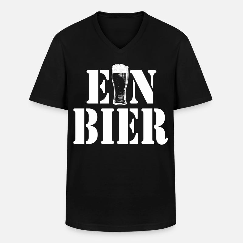 Ein Bier Glas-Logo Typografie - Männer-T-Shirt mit V-Ausschnitt - Schwarz