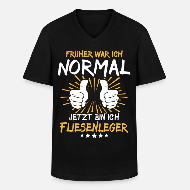 Fliesenleger Spruch - Männer-T-Shirt mit V-Ausschnitt - Schwarz