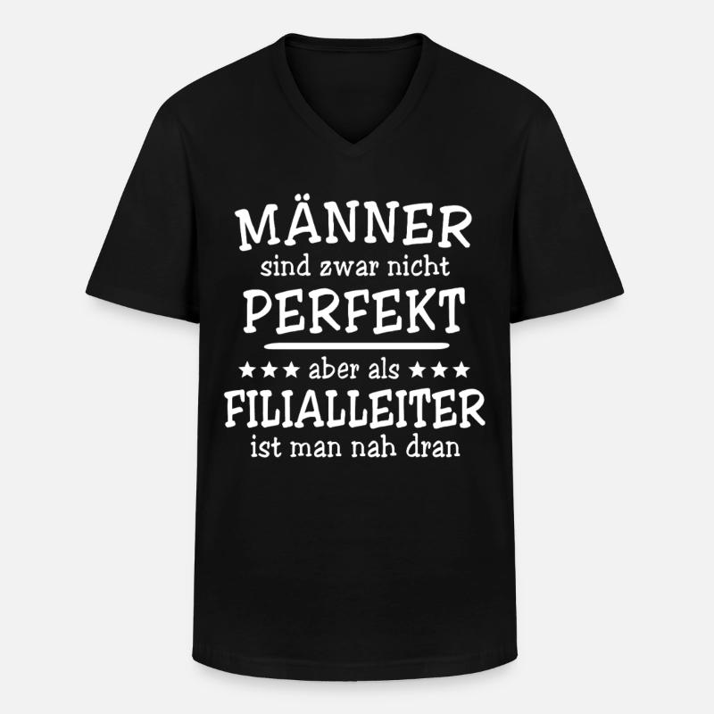 Filialleiter Männer - Männer-T-Shirt mit V-Ausschnitt - Schwarz