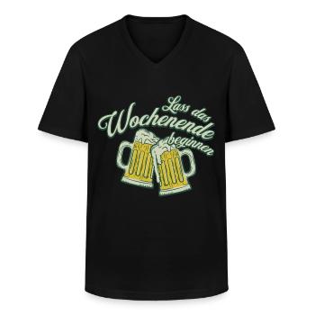 Wochenende Anstoßen Bier Alkohol Männer - Männer-T-Shirt mit V-Ausschnitt - Schwarz - Vorne - AI Model Male 178 dark (178cm)