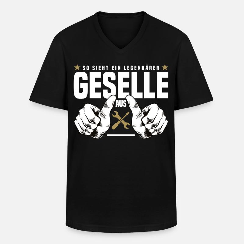 Geselle - Männer-T-Shirt mit V-Ausschnitt - Schwarz