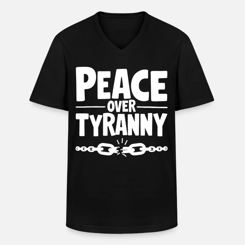 Peace Over Tyranny Kette zerbricht - Männer-T-Shirt mit V-Ausschnitt - Schwarz