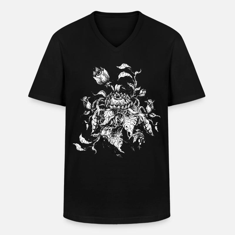 Eyebloom - Männer-T-Shirt mit V-Ausschnitt - Schwarz