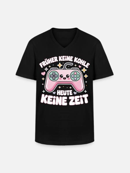 Retro Gamepad Spruchmotiv Gamer Design - Männer-T-Shirt mit V-Ausschnitt - Schwarz