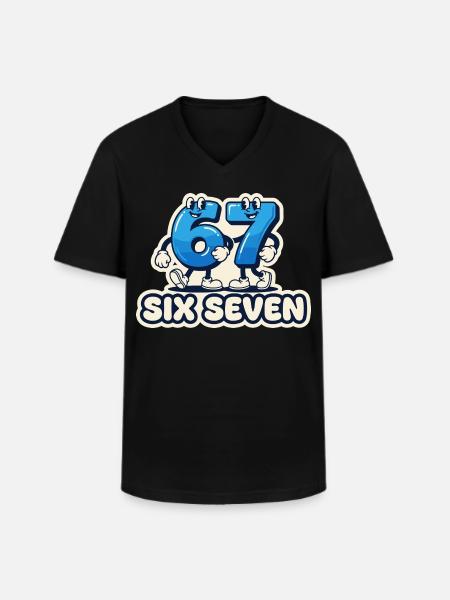 67 Meme Shirt – Six Seven Memes - Men's V-Neck T-Shirt - black