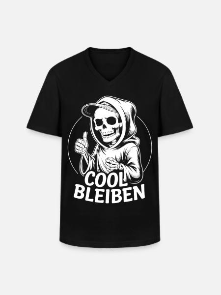 Skeleton Thumbs Up – Stay Cool - Men's V-Neck T-Shirt - black