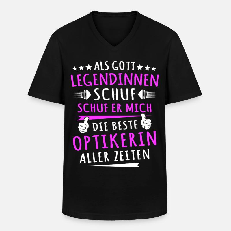 Optikerin Sprüche - Männer-T-Shirt mit V-Ausschnitt - Schwarz