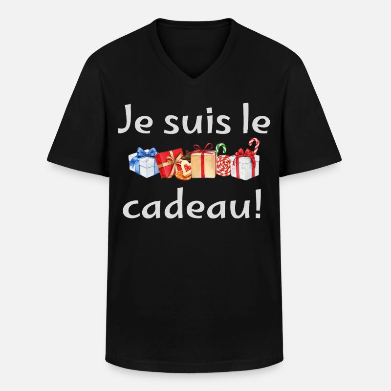 Ich bin das Geschenk: Festliche Geschenke - Männer-T-Shirt mit V-Ausschnitt - Schwarz