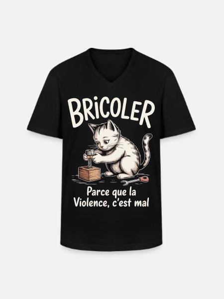 Tinkering, because violence is bad - Men's V-Neck T-Shirt - black