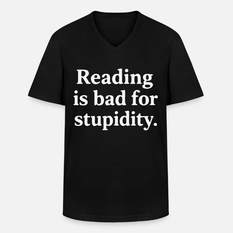 Lesen schadet der Dummheit - Männer-T-Shirt mit V-Ausschnitt - Schwarz
