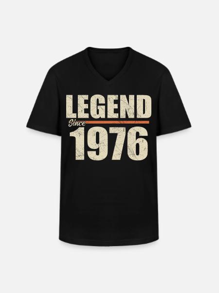 Birthday 1976 | Legend since 1976 - Men's V-Neck T-Shirt - black
