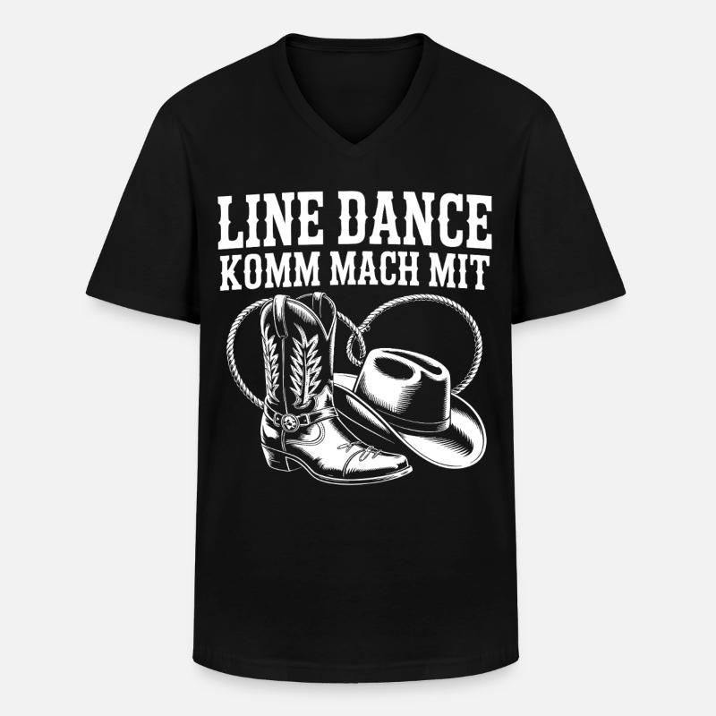 Line Dance Komm mach mit - Männer-T-Shirt mit V-Ausschnitt - Schwarz
