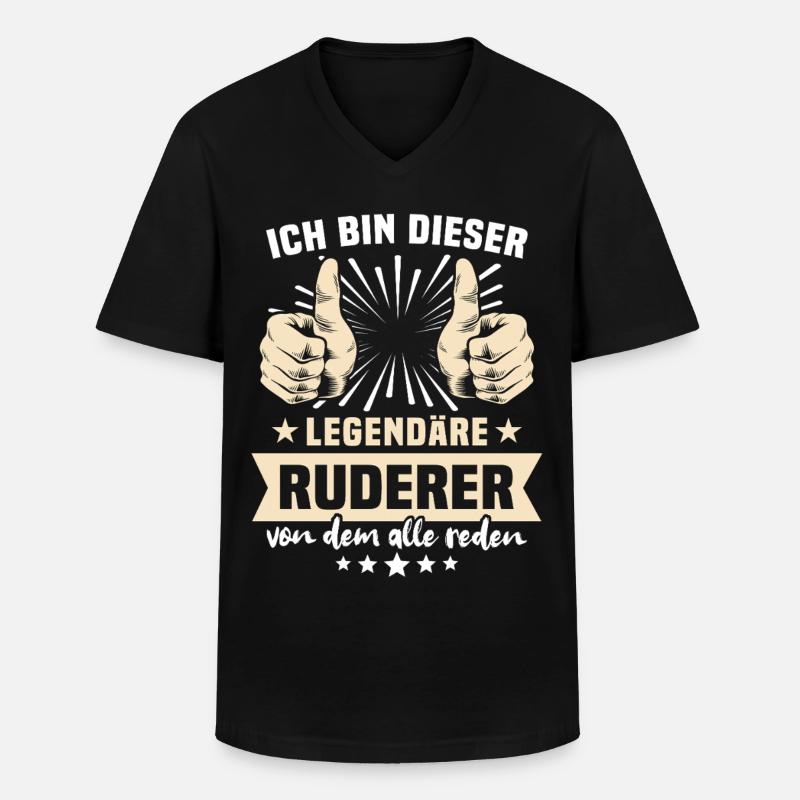 Ruderer Sprüche - Männer-T-Shirt mit V-Ausschnitt - Schwarz