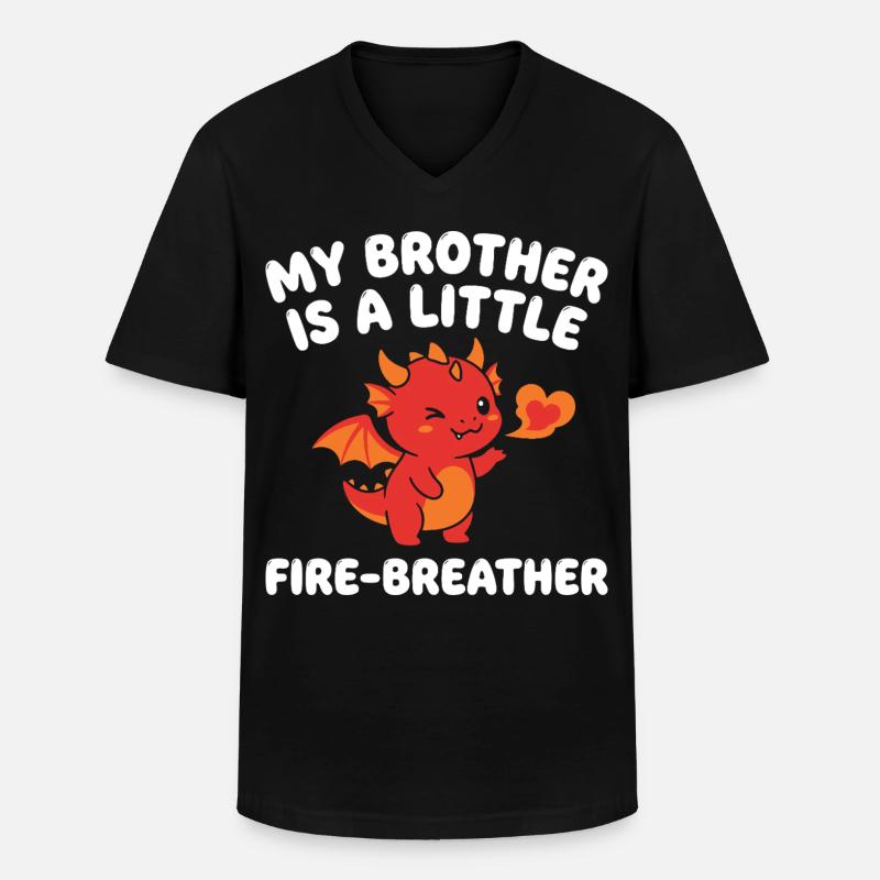 Schwester Drache Süßes Geschwisterchen - Männer-T-Shirt mit V-Ausschnitt - Schwarz