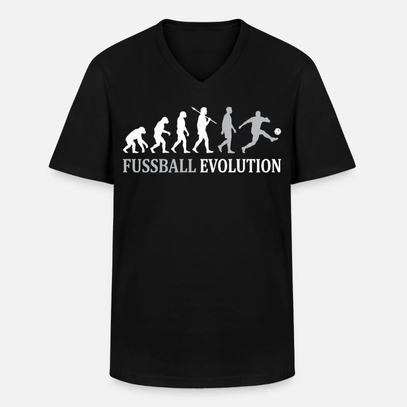 Fußball Evolution – Vom Affen zum Kicker - Männer-T-Shirt mit V-Ausschnitt - Schwarz