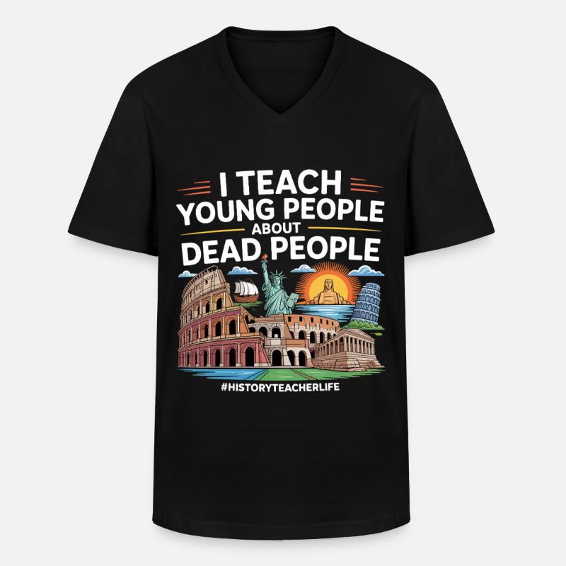 Geschichte - Männer-T-Shirt mit V-Ausschnitt - Schwarz