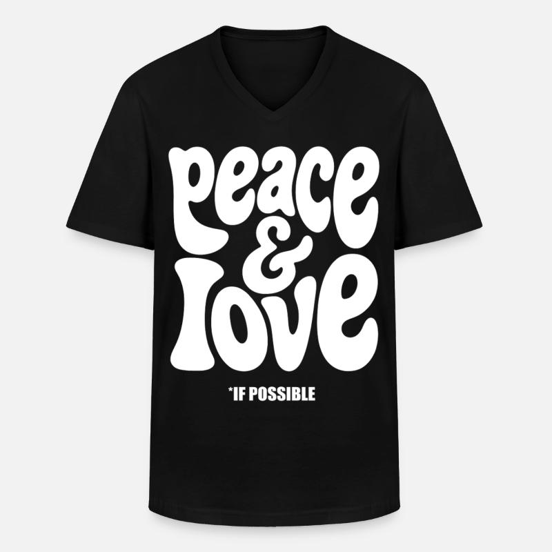 FRIEDENSLIEBE #2 – lass uns reden. - Männer-T-Shirt mit V-Ausschnitt - Schwarz