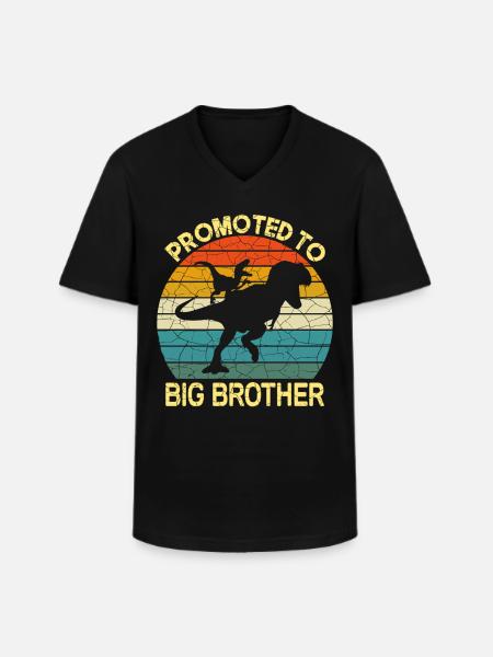 Befördert zum großen Bruder Dinosaurier - Männer-T-Shirt mit V-Ausschnitt - Schwarz