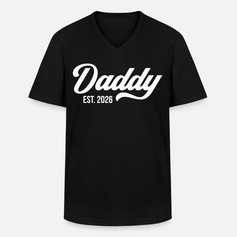 Daddy Est. 2026 - Männer-T-Shirt mit V-Ausschnitt - Schwarz