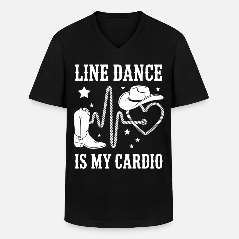 Line Dance Cardio Stil - Männer-T-Shirt mit V-Ausschnitt - Schwarz