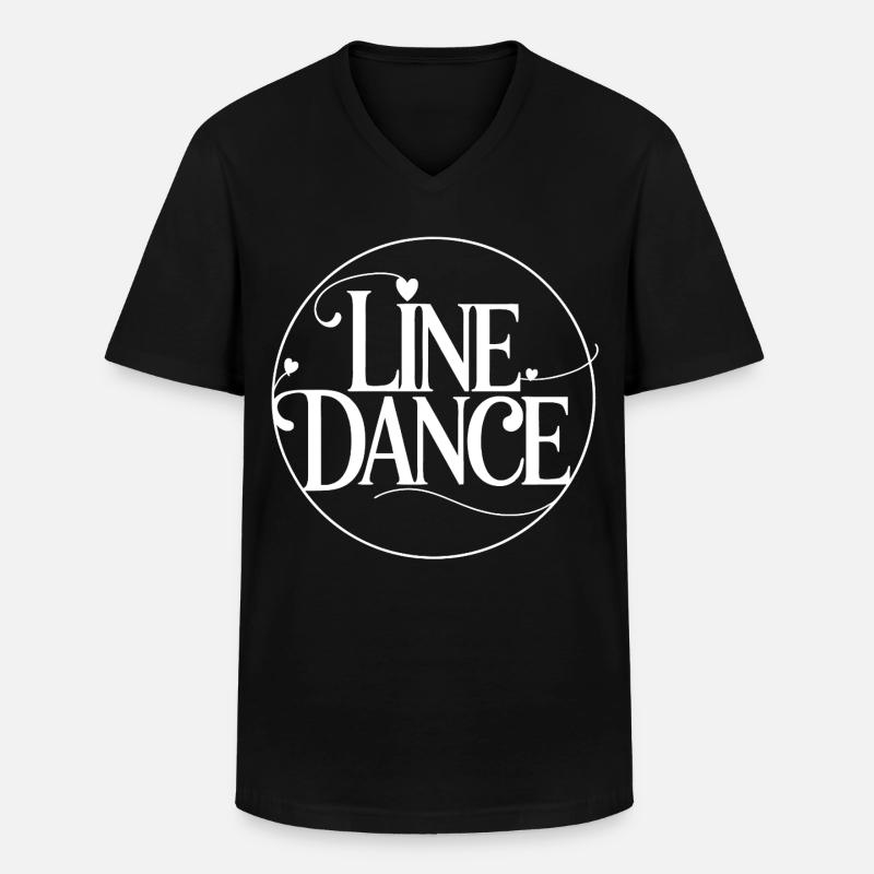 Line Dance Kreis Logo - Männer-T-Shirt mit V-Ausschnitt - Schwarz