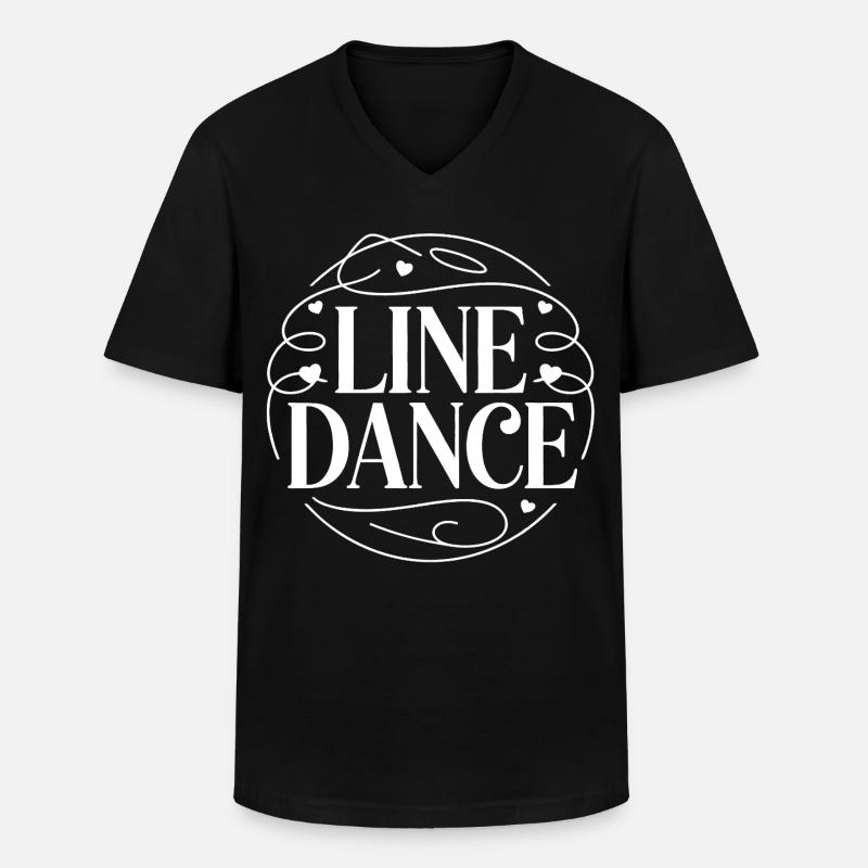 Line Dance Herz Ornament - Männer-T-Shirt mit V-Ausschnitt - Schwarz