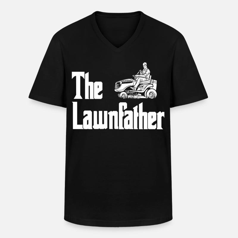 Lawnmower Silhouette Grafik - Männer-T-Shirt mit V-Ausschnitt - Schwarz