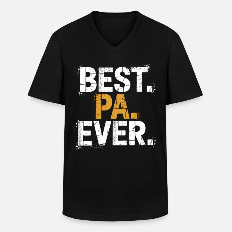 Best Papa Ever - Männer-T-Shirt mit V-Ausschnitt - Schwarz