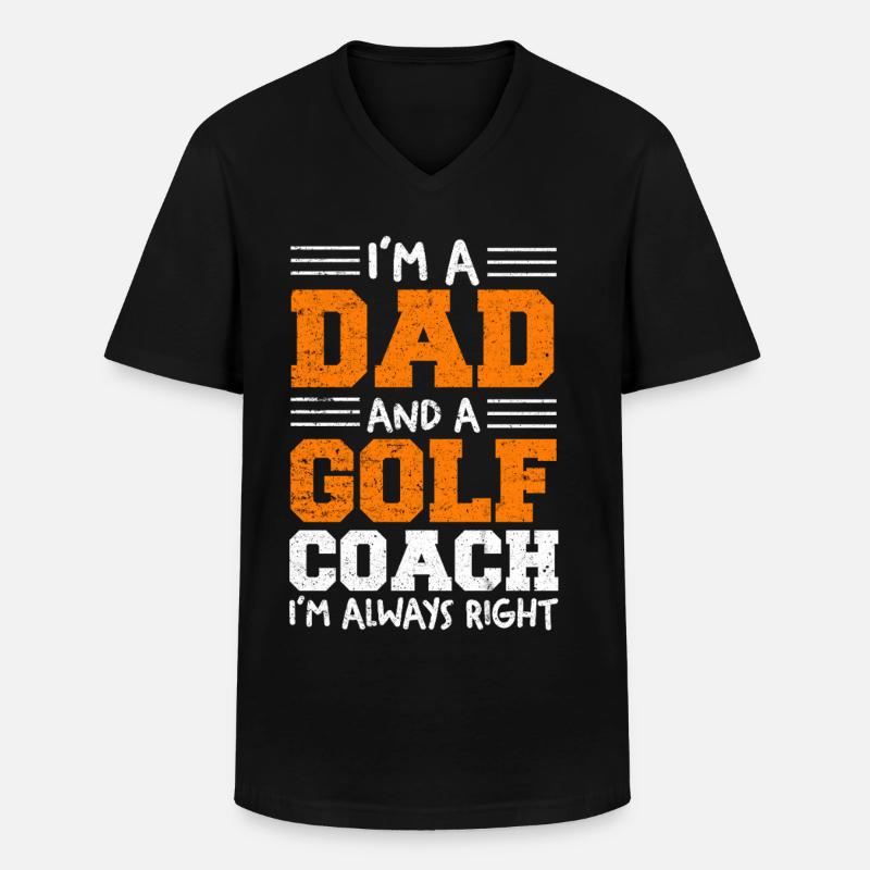 Ich bin Dad und Golf-Coach - Männer-T-Shirt mit V-Ausschnitt - Schwarz