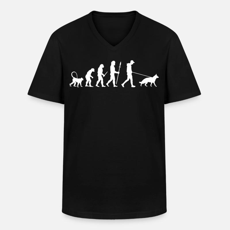Evolution German Shepherd - Men's V-Neck T-Shirt - black