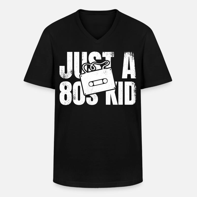Nur ein 80er Jahre Kind - Männer-T-Shirt mit V-Ausschnitt - Schwarz