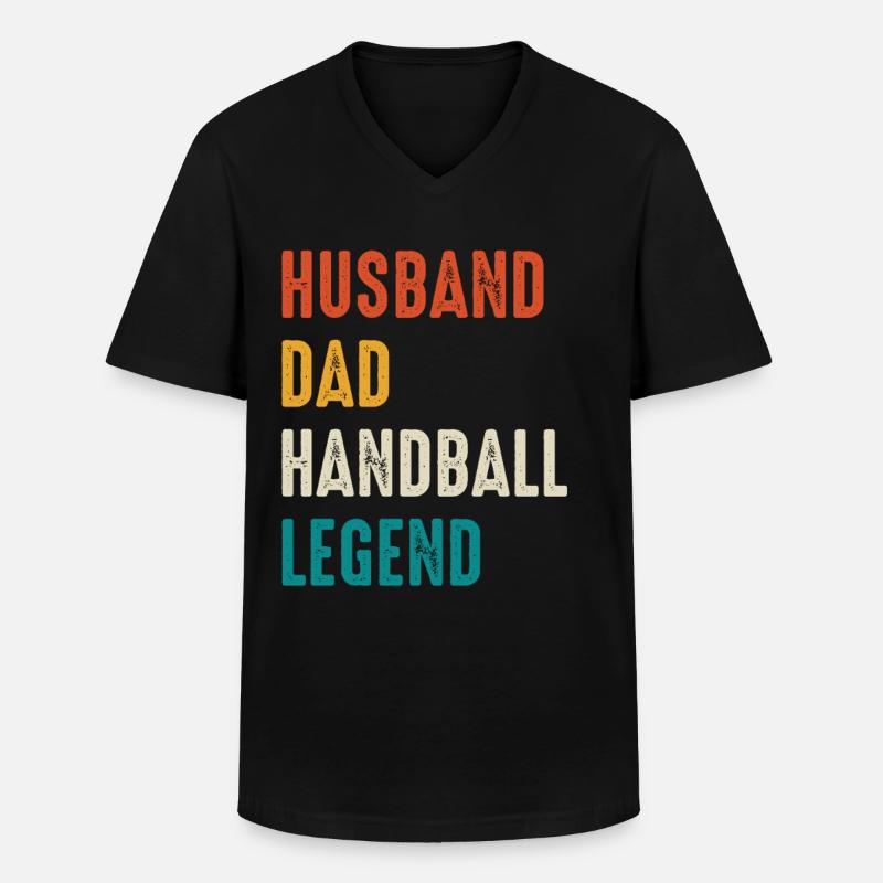 Handball Legende Vater Ehemann - Männer-T-Shirt mit V-Ausschnitt - Schwarz
