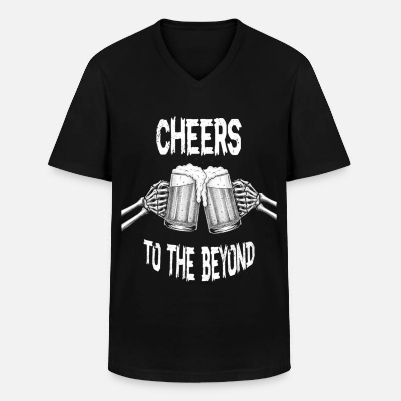 Stoß ins Jenseits - Männer-T-Shirt mit V-Ausschnitt - Schwarz