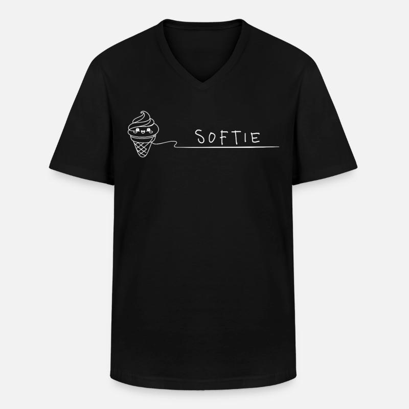 Softie. Softeis Liebe Minimal Oneline - Männer-T-Shirt mit V-Ausschnitt - Schwarz