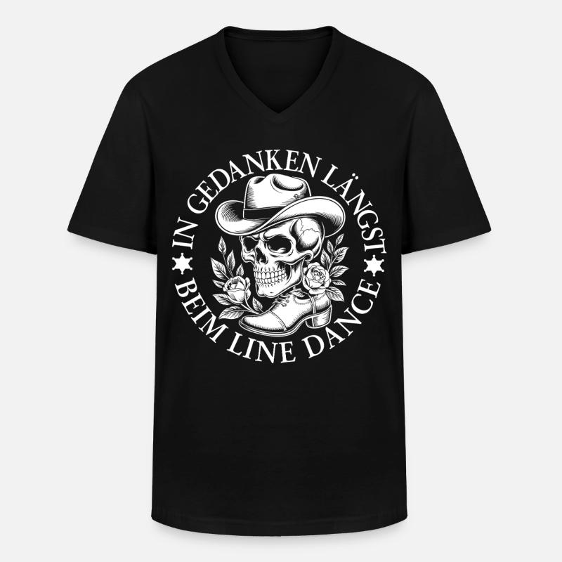 Skelett im Line Dance Stil - Männer-T-Shirt mit V-Ausschnitt - Schwarz