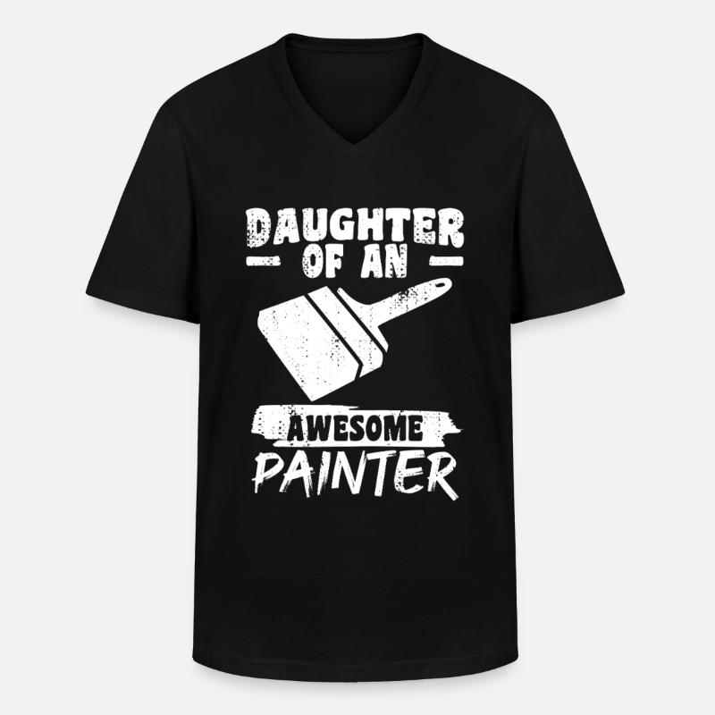 Tochter eines tollen Malers - Männer-T-Shirt mit V-Ausschnitt - Schwarz