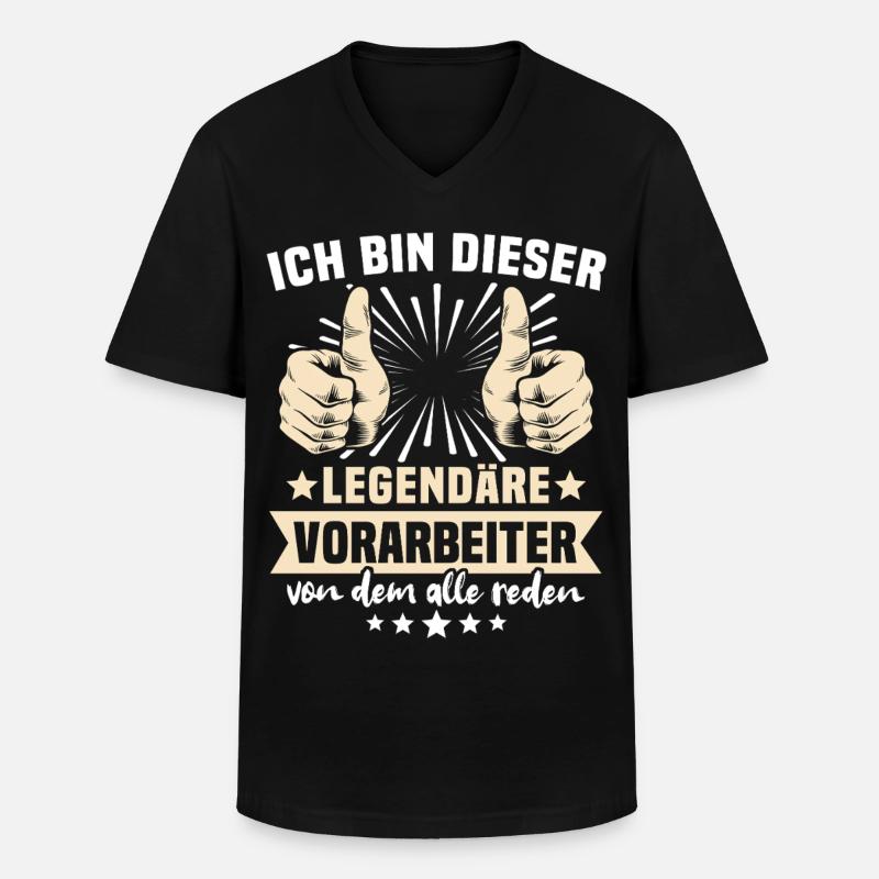 Vorarbeiter Sprüche - Männer-T-Shirt mit V-Ausschnitt - Schwarz