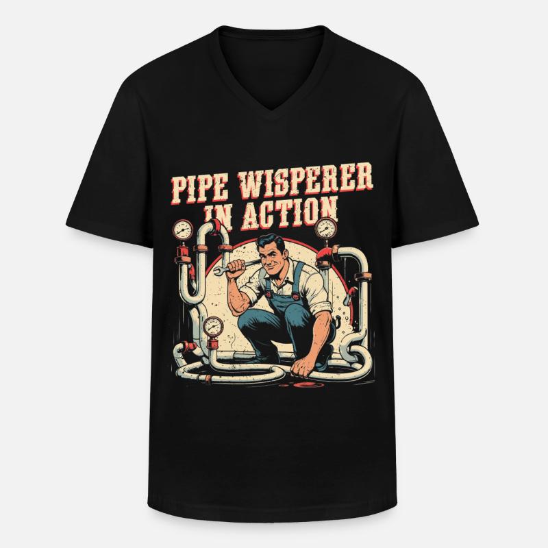 Pipe Layer Pipe Builder Pipe Whisperer - T-shirt col V Homme - noir