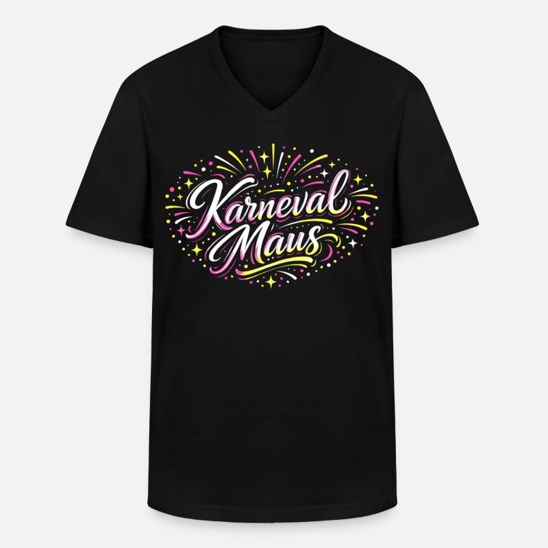 Kölner Karnevalsmaus Alaaf Lustig Fasching Geschen - Männer-T-Shirt mit V-Ausschnitt - Schwarz