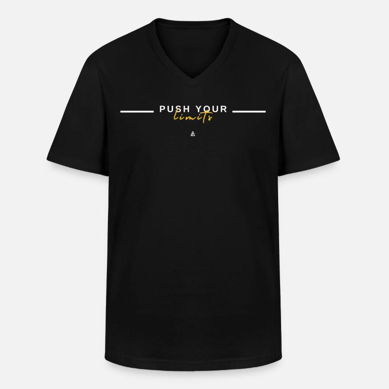Überschreite deine Grenzen – Disziplin-Mindset-Design - Männer-T-Shirt mit V-Ausschnitt - Schwarz