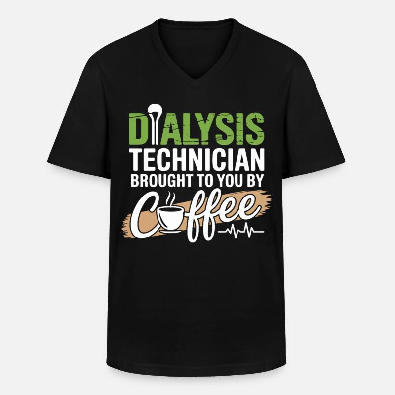Dialyse-Techniker Kaffee Motiv - Männer-T-Shirt mit V-Ausschnitt - Schwarz